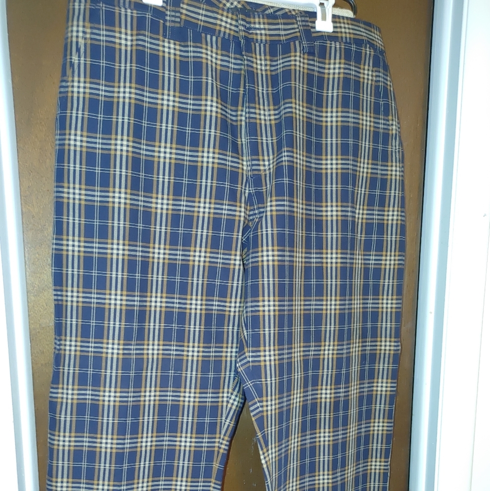 Sean John Navy/Tan plaid casual slacks